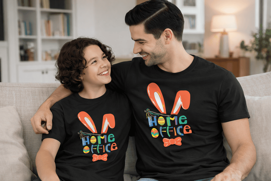 set tričiek pre otca a syna Veľkonočný home office mk